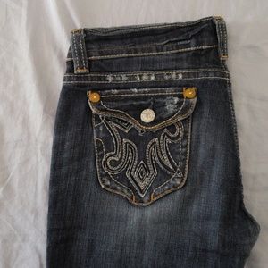 *SOLD* MEK Denim Dark Wash and Distressed Jeans